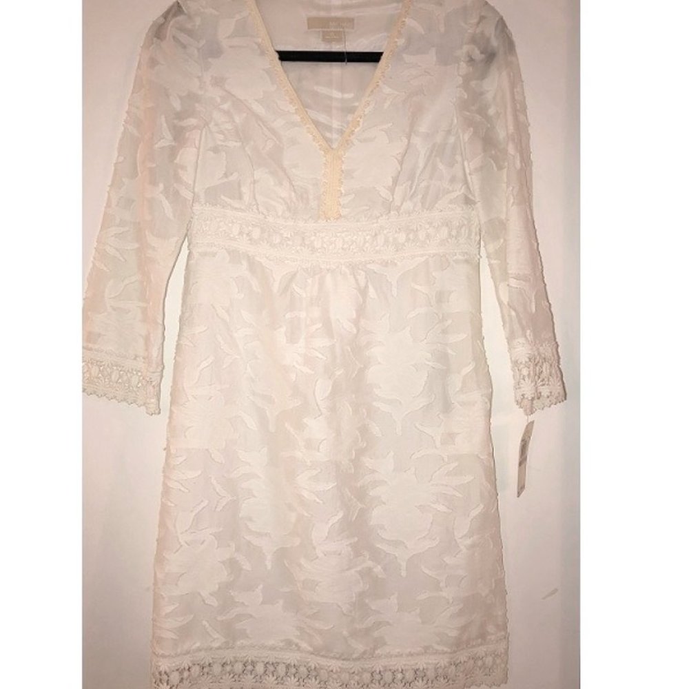 White Embroidered Micheal Kors Dress.NWT